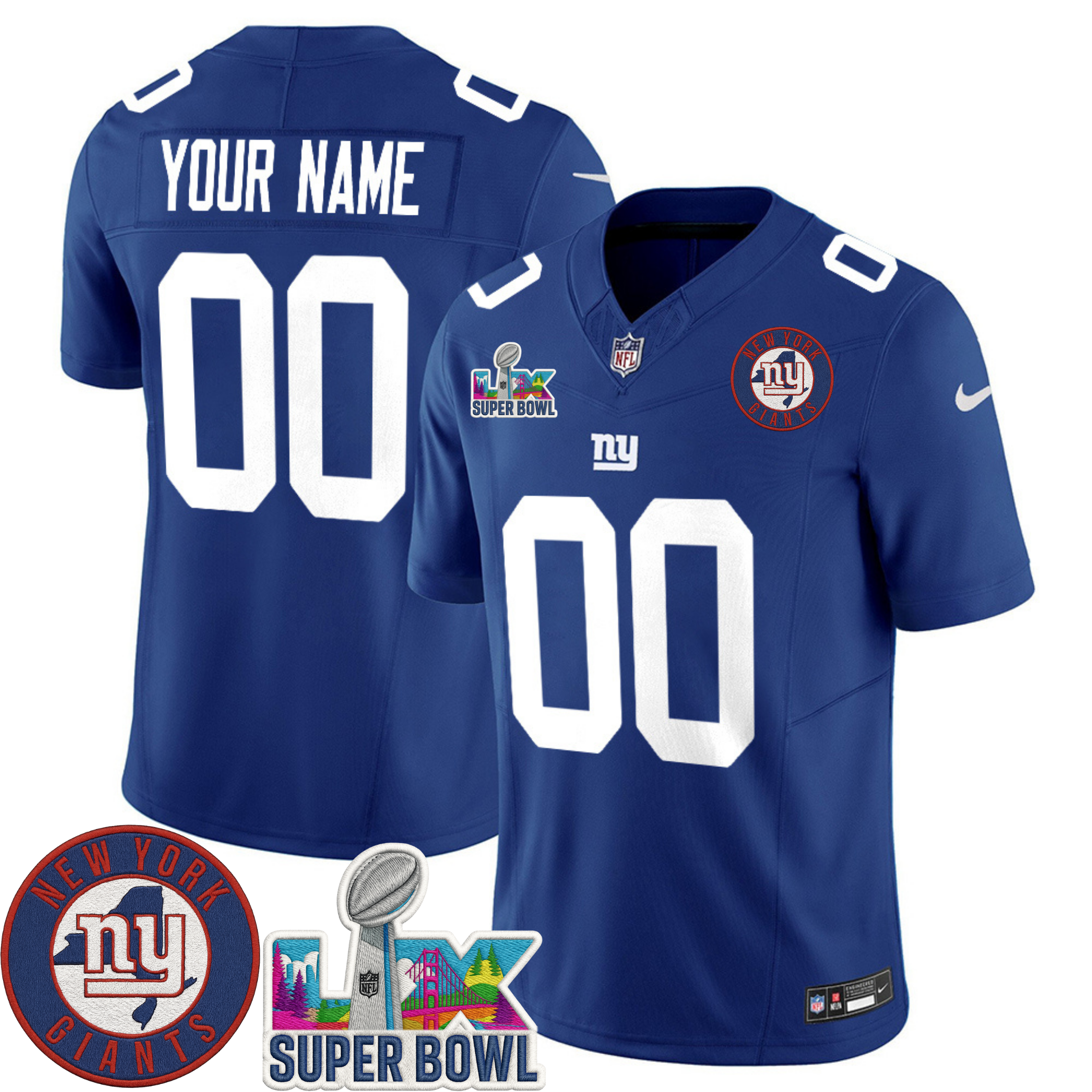 New York Giants NYG LIX Super Bowl Patch Custom Vapor Jersey – All Stitched | NFL Jersey New York Giants NYG LIX Super Bowl Patch Custom Vapor Jersey – All Stitched | NFL Jersey