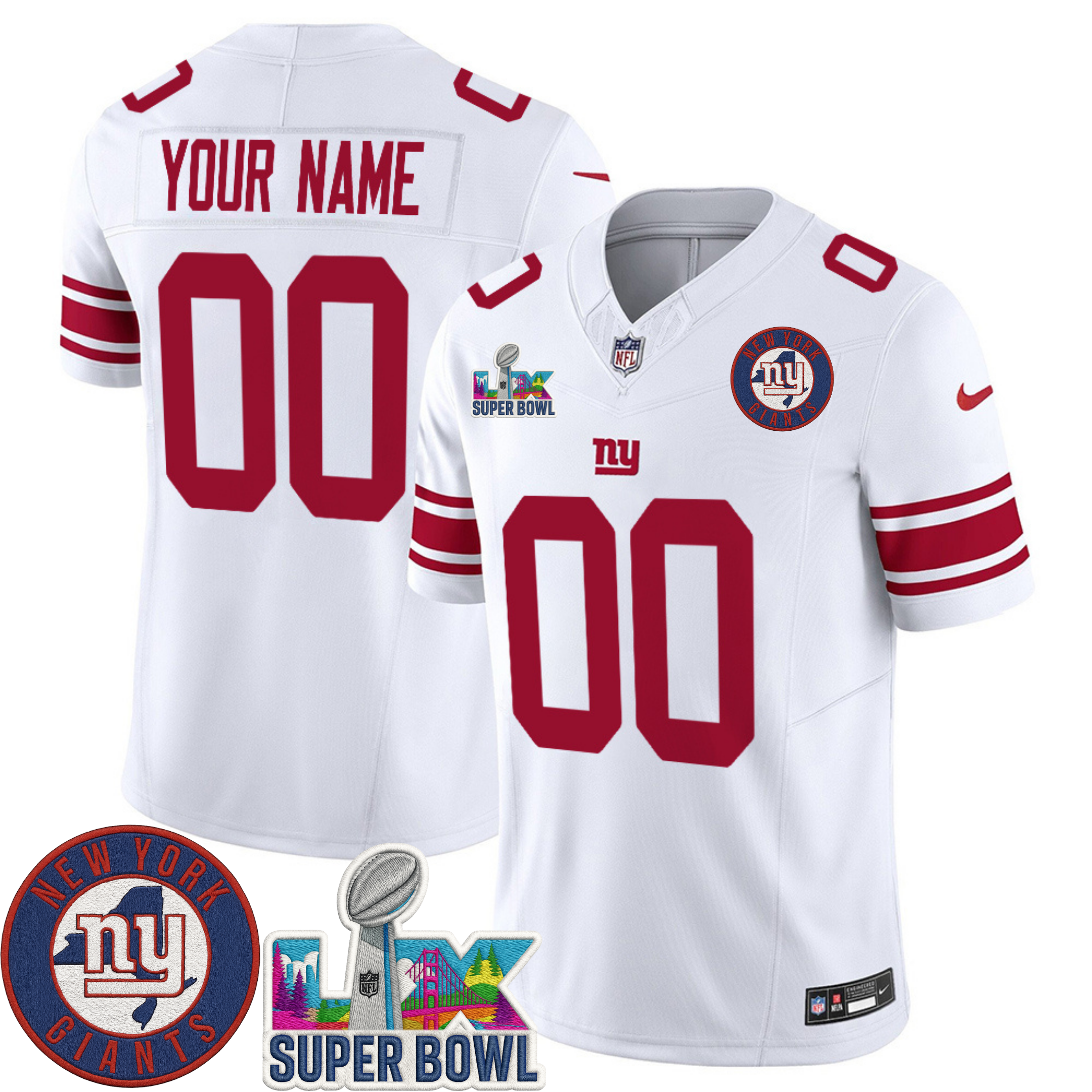 New York Giants NYG LIX Super Bowl Patch Custom Vapor Jersey – All Stitched | NFL Jersey New York Giants NYG LIX Super Bowl Patch Custom Vapor Jersey – All Stitched | NFL Jersey