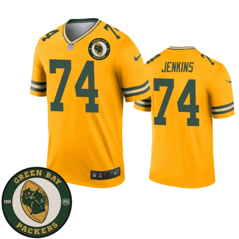 Green Bay Packers 100 aniversary Gold Inverted Legend Jersey – All Stitched | NFL Jersey