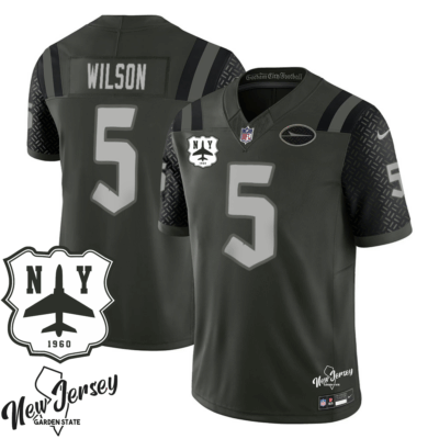 New York Jets Gotham Green 2025 Rivalries Collection State Patches Limited Jersey - All Stitched - Limited Jersey | NFL Jersey