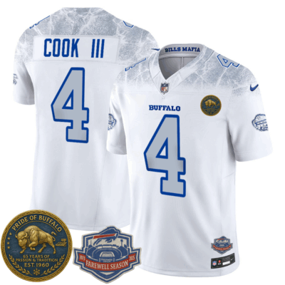 Buffalo Bills White 65th Anniversary 2025 Rivalries Collection Limited Jersey Ver 2 - All Stitched - Limited Jersey | NFL Jersey