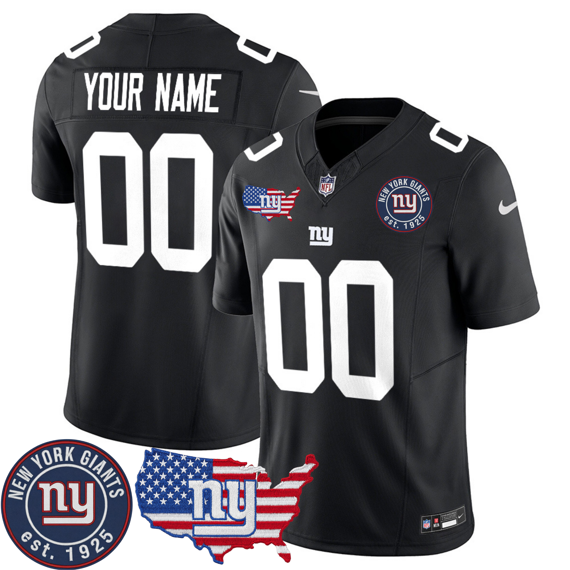 NYG New York USA Patch Commemorative Custom Vapor Jersey – All Stitched | NFL Jersey NYG New York USA Patch Commemorative Custom Vapor Jersey – All Stitched | NFL Jersey