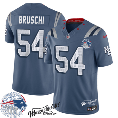 New England Patriots Storm Blue 2025 Rivalries State Patch Collection Limited Jersey - All Stitched - Limited Jersey | NFL Jersey