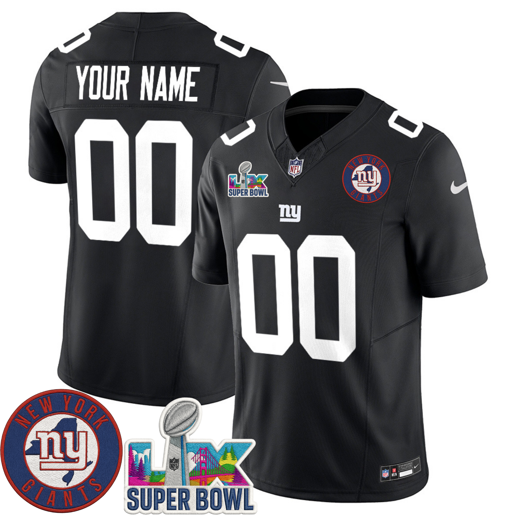 New York Giants NYG LIX Super Bowl Patch Custom Vapor Jersey – All Stitched | NFL Jersey New York Giants NYG LIX Super Bowl Patch Custom Vapor Jersey – All Stitched | NFL Jersey