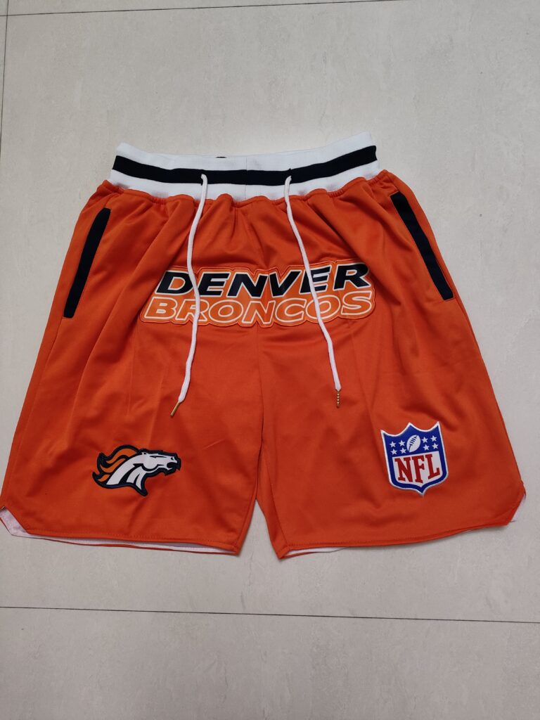 Just Don Denver Broncos Shorts Men's NFL With Pockets Orange - Limited Shorts | NFL Shorts