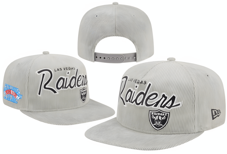 Las Vegas Raiders New Era Gray Super Bowl XVIII Cord Golfer Snapback Hat - Limited Hat | NFL HAT