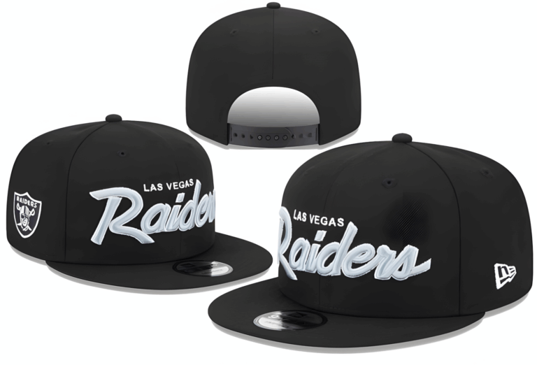 Las Vegas Raiders New Era Black Main Script Snapback Hat - Limited Hat | NFL HAT