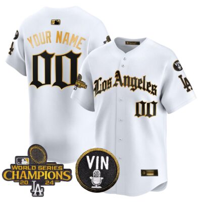 Dodgers 2025 LA Gothic Style Gold Vapor Premier Limited Custom Jersey - All Stitched - Limited Jersey | MLB Jersey