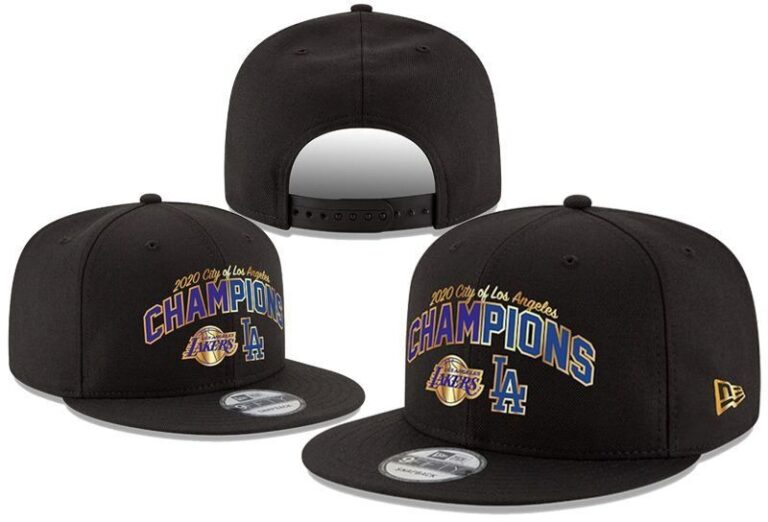 Men's Los Angeles New Era Black 2020 Dual Champions City Snapback Adjustable Hat - Limited Hat | NBA Hat