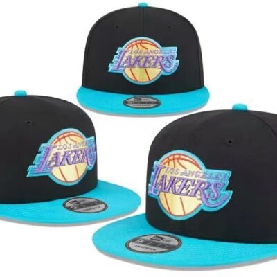 mens los angeles lakers new era black turquoise arcade scheme fitted hat - Limited Hat | NBA Hat