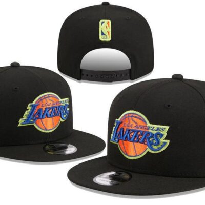 Mens Los Angeles Lakers New Era Black Neon Pop Snapback Hat - Limited Hat | NBA Hat