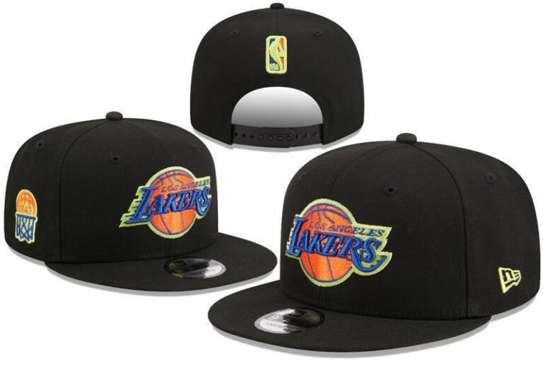 Mens Los Angeles Lakers New Era Black Neon Pop Snapback Hat - Limited Hat | NBA Hat