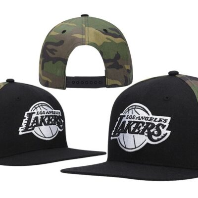 Mens Los Angeles Lakers 47 Black Camo Bramble Captain Snapback Hat - Limited Hat | NBA Hat
