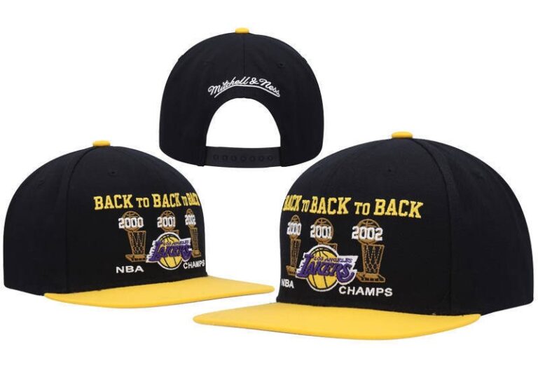 Los Angeles Lakers 2000 01 02 Nba Finals 3 Peat Mitchell And Ness Kobe Bryant Snapback Hat - Limited Hat | NBA Hat