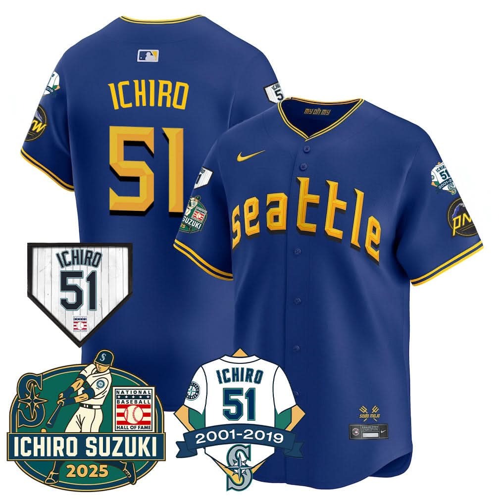 Seattle Mariners Ichiro Number Retirement Jersey - All Stitched - Limited Jersey | MLB Jersey Seattle Mariners Ichiro Number Retirement Jersey - All Stitched - Limited Jersey | MLB Jersey