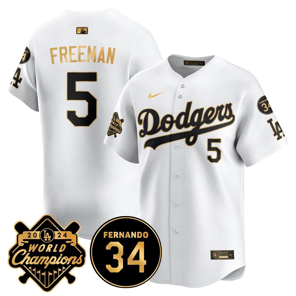LA Dodgers - World Series Champions 2024/Fernando Valenzuela Memorial Jersey - All Stitched - Limited Jersey | MLB Jersey LA Dodgers - World Series Champions 2024/Fernando Valenzuela Memorial Jersey - All Stitched - Limited Jersey | MLB Jersey