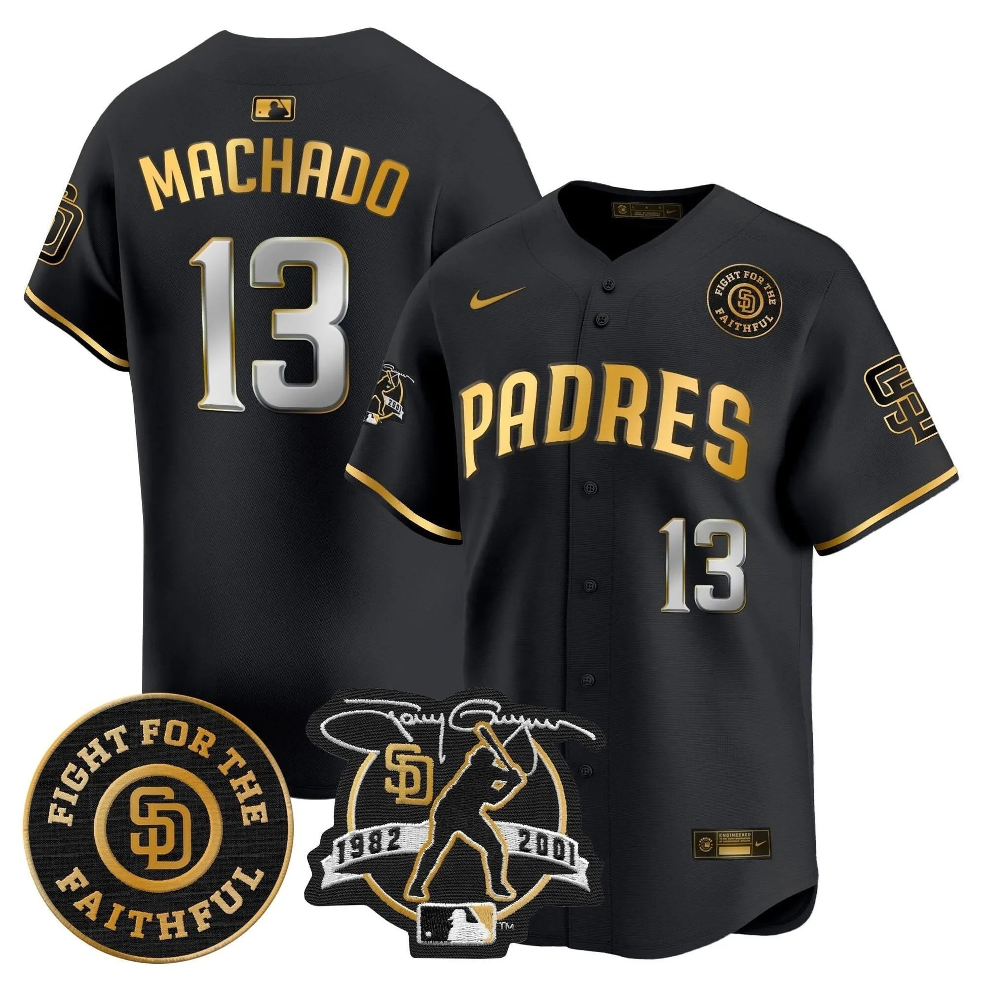 Padres Tony Gwynn & Faithful Patch Vapor Premier Limited Jersey – All Stitched - Limited Jersey | MLB Jersey Padres Tony Gwynn & Faithful Patch Vapor Premier Limited Jersey – All Stitched - Limited Jersey | MLB Jersey