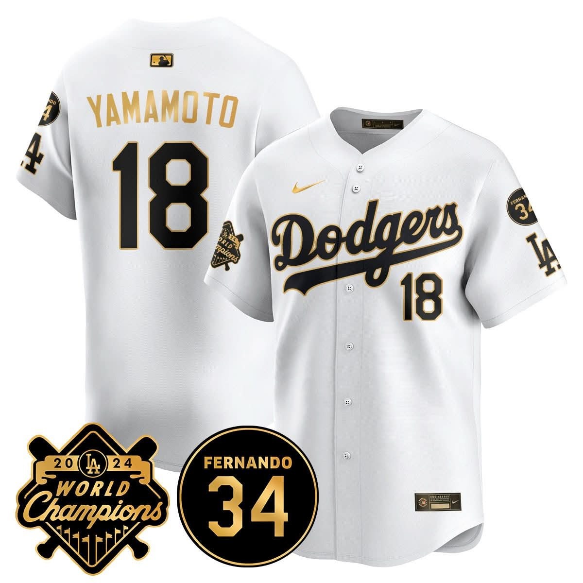 LA Dodgers - World Series Champions 2024/Fernando Valenzuela Memorial Jersey - All Stitched - Limited Jersey | MLB Jersey LA Dodgers - World Series Champions 2024/Fernando Valenzuela Memorial Jersey - All Stitched - Limited Jersey | MLB Jersey