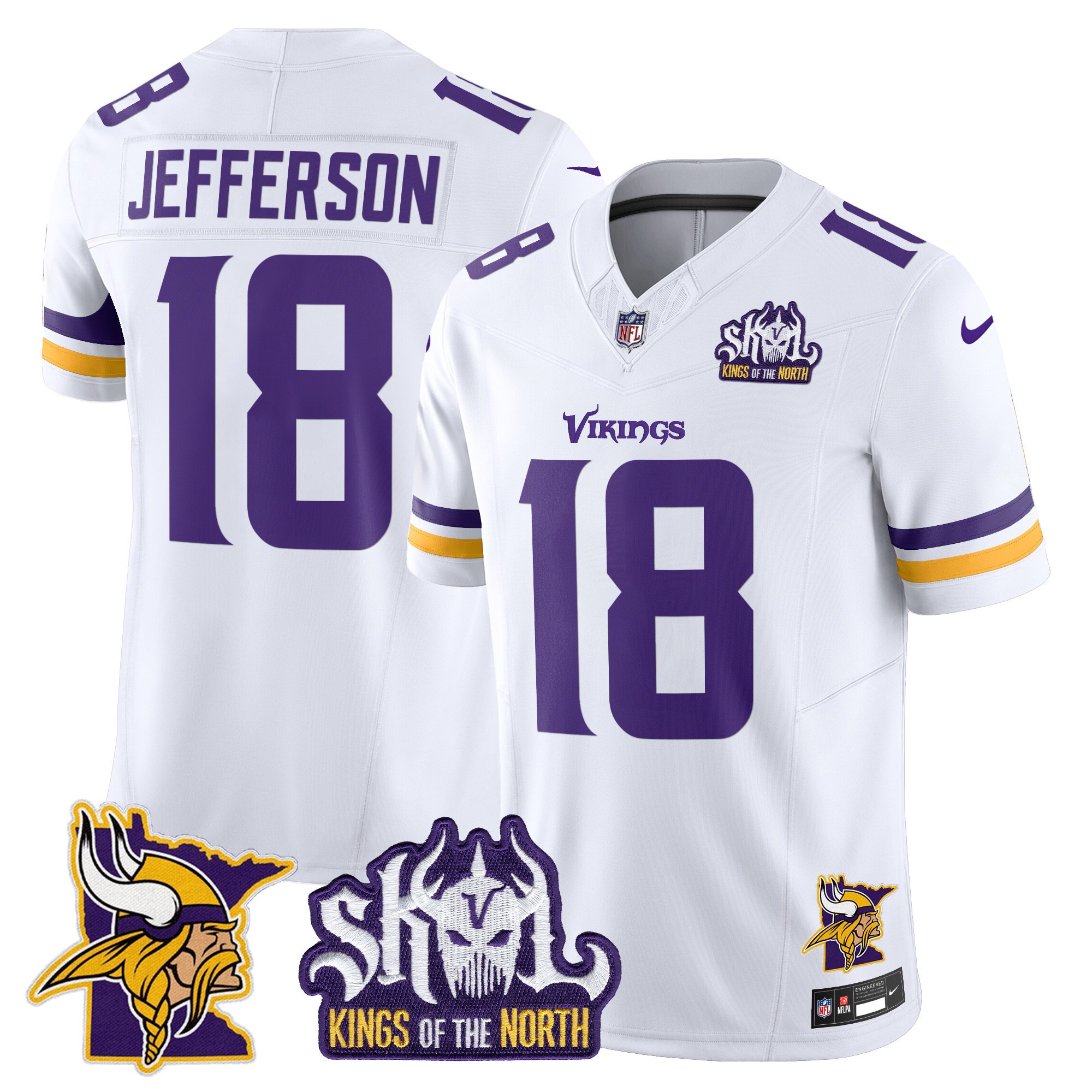 Minnesota Vikings Kings Of The North Patch Vapor Limited Jersey V3 - All Stitched - Limited Jersey | NFL Jersey Minnesota Vikings Kings Of The North Patch Vapor Limited Jersey V3 - All Stitched - Limited Jersey | NFL Jersey