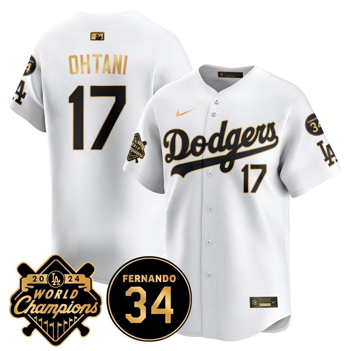 LA Dodgers - World Series Champions 2024/Fernando Valenzuela Memorial Jersey - All Stitched - Limited Jersey | MLB Jersey LA Dodgers - World Series Champions 2024/Fernando Valenzuela Memorial Jersey - All Stitched - Limited Jersey | MLB Jersey