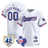 Texas Rangers 2024 Jackie Robinson Patch Vapor Premier Limited Custom Jersey - All Stitched - Limited Jersey | MLB Jersey
