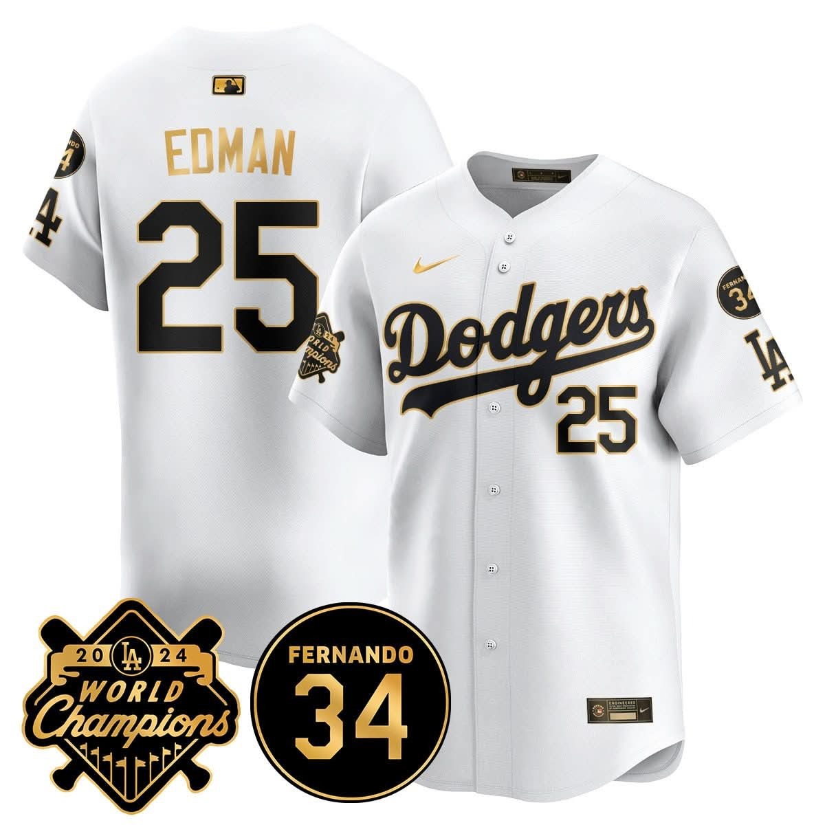 LA Dodgers - World Series Champions 2024/Fernando Valenzuela Memorial Jersey - All Stitched - Limited Jersey | MLB Jersey LA Dodgers - World Series Champions 2024/Fernando Valenzuela Memorial Jersey - All Stitched - Limited Jersey | MLB Jersey