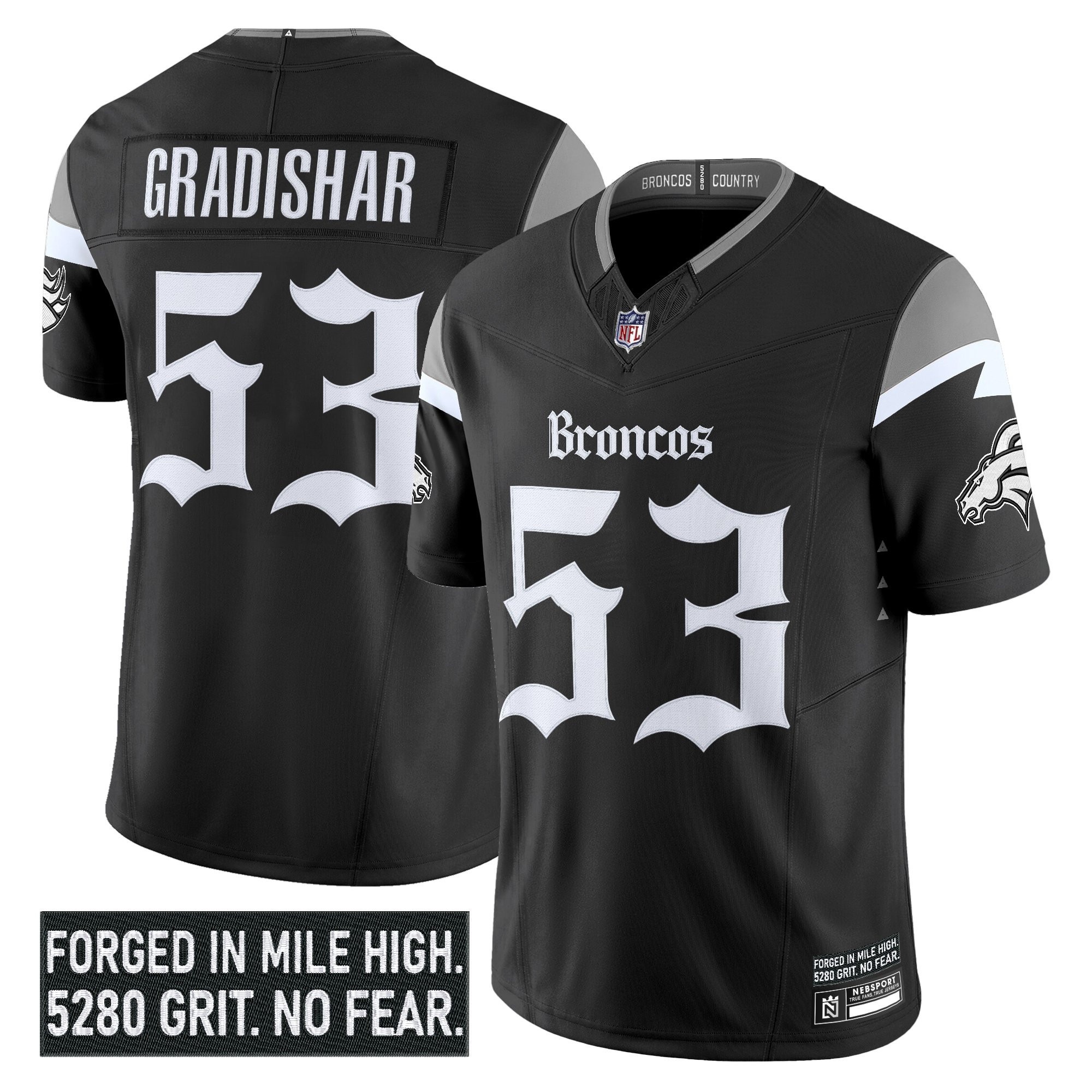 Men's Denver Broncos 'Gothic Mile High Shadows Edition' Vapor Limited Jersey - All Stitched - Limited Jersey | NFL Jersey Men's Denver Broncos 'Gothic Mile High Shadows Edition' Vapor Limited Jersey - All Stitched - Limited Jersey | NFL Jersey