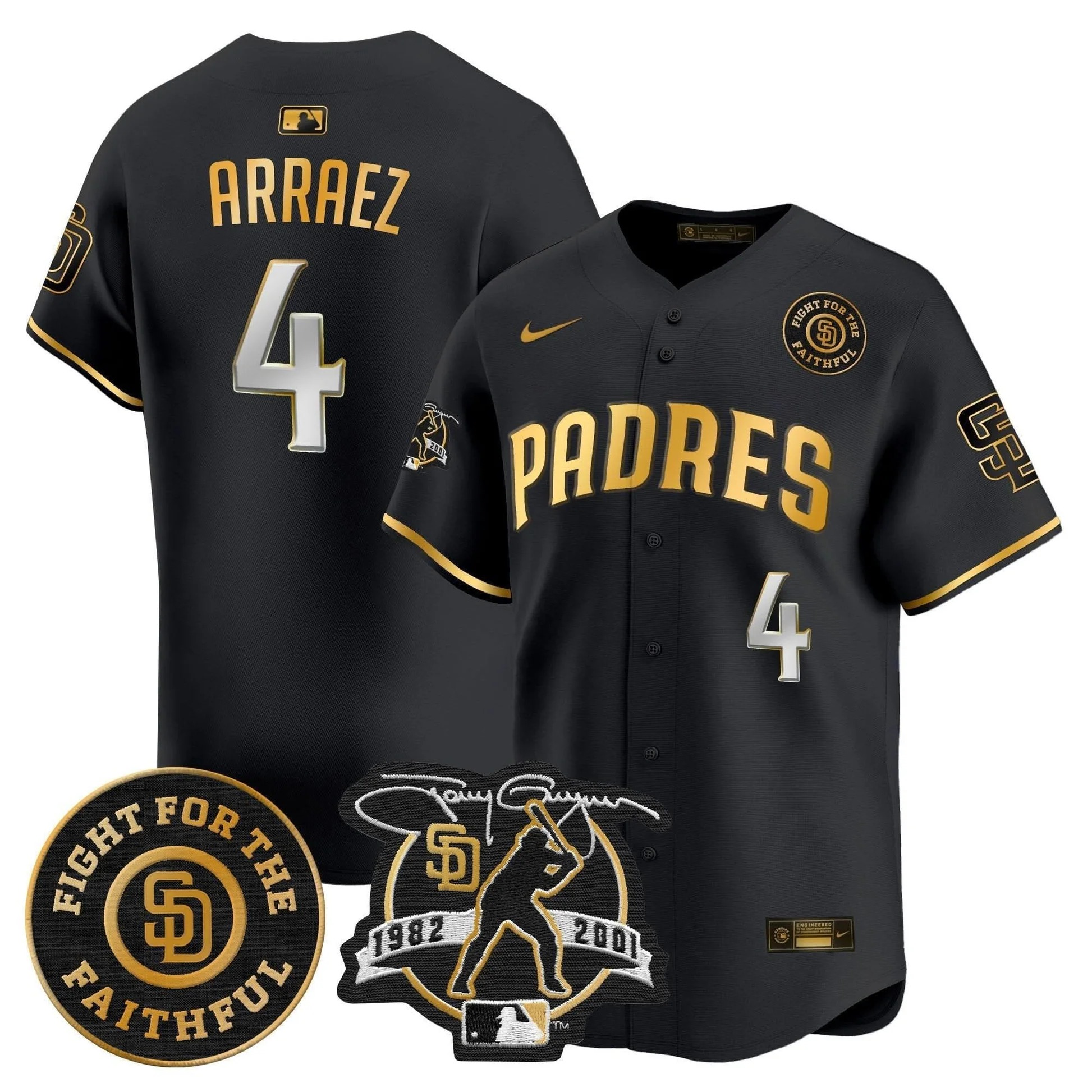 Padres Tony Gwynn & Faithful Patch Vapor Premier Limited Jersey – All Stitched - Limited Jersey | MLB Jersey Padres Tony Gwynn & Faithful Patch Vapor Premier Limited Jersey – All Stitched - Limited Jersey | MLB Jersey