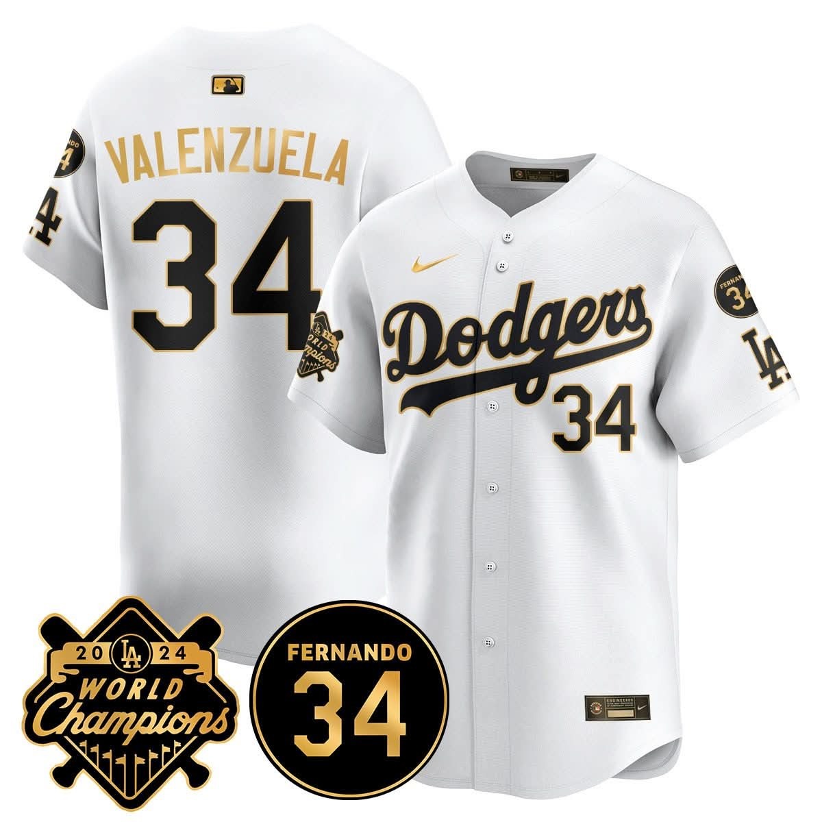 LA Dodgers - World Series Champions 2024/Fernando Valenzuela Memorial Jersey - All Stitched - Limited Jersey | MLB Jersey LA Dodgers - World Series Champions 2024/Fernando Valenzuela Memorial Jersey - All Stitched - Limited Jersey | MLB Jersey