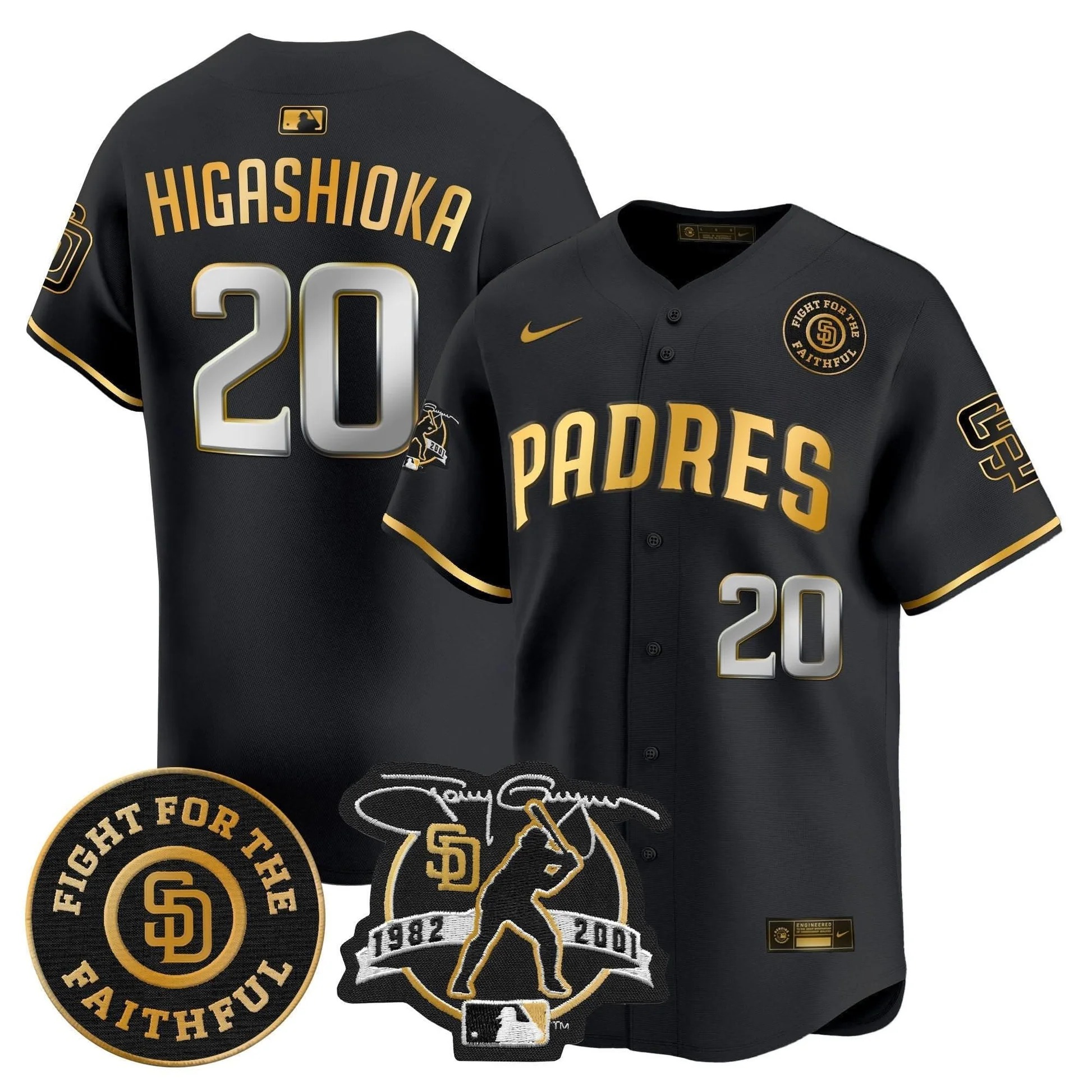 Padres Tony Gwynn & Faithful Patch Vapor Premier Limited Jersey – All Stitched - Limited Jersey | MLB Jersey Padres Tony Gwynn & Faithful Patch Vapor Premier Limited Jersey – All Stitched - Limited Jersey | MLB Jersey