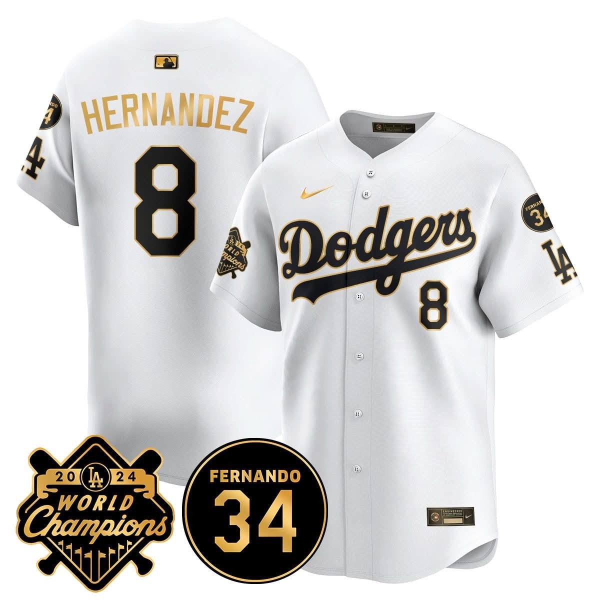 LA Dodgers - World Series Champions 2024/Fernando Valenzuela Memorial Jersey - All Stitched - Limited Jersey | MLB Jersey LA Dodgers - World Series Champions 2024/Fernando Valenzuela Memorial Jersey - All Stitched - Limited Jersey | MLB Jersey