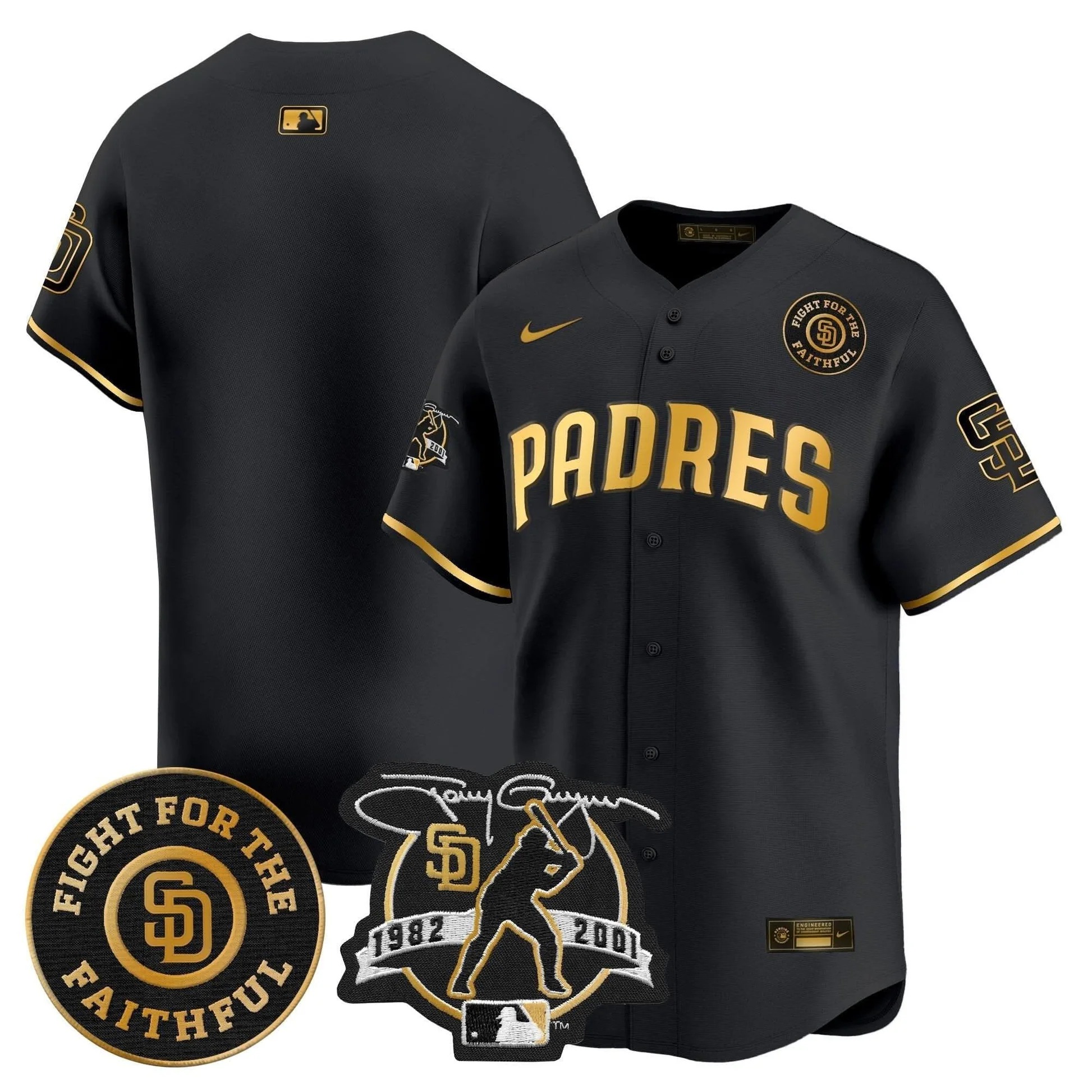 Padres Tony Gwynn & Faithful Patch Vapor Premier Limited Jersey – All Stitched - Limited Jersey | MLB Jersey Padres Tony Gwynn & Faithful Patch Vapor Premier Limited Jersey – All Stitched - Limited Jersey | MLB Jersey