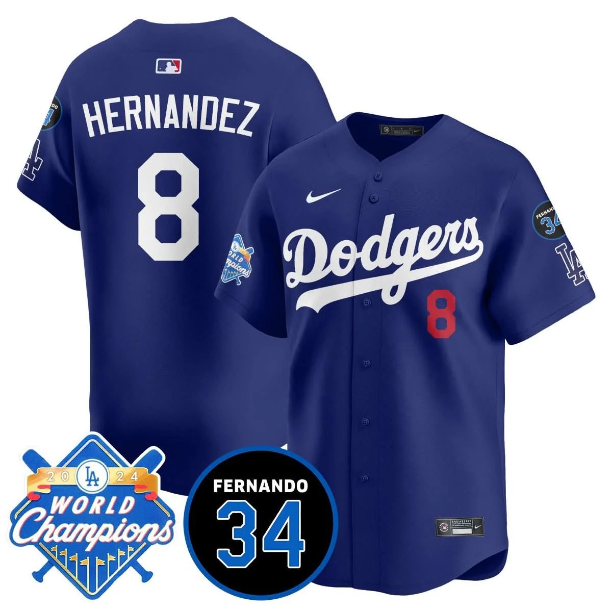 LA Dodgers - World Series Champions 2024/Fernando Valenzuela Memorial Jersey - All Stitched - Limited Jersey | MLB Jersey LA Dodgers - World Series Champions 2024/Fernando Valenzuela Memorial Jersey - All Stitched - Limited Jersey | MLB Jersey