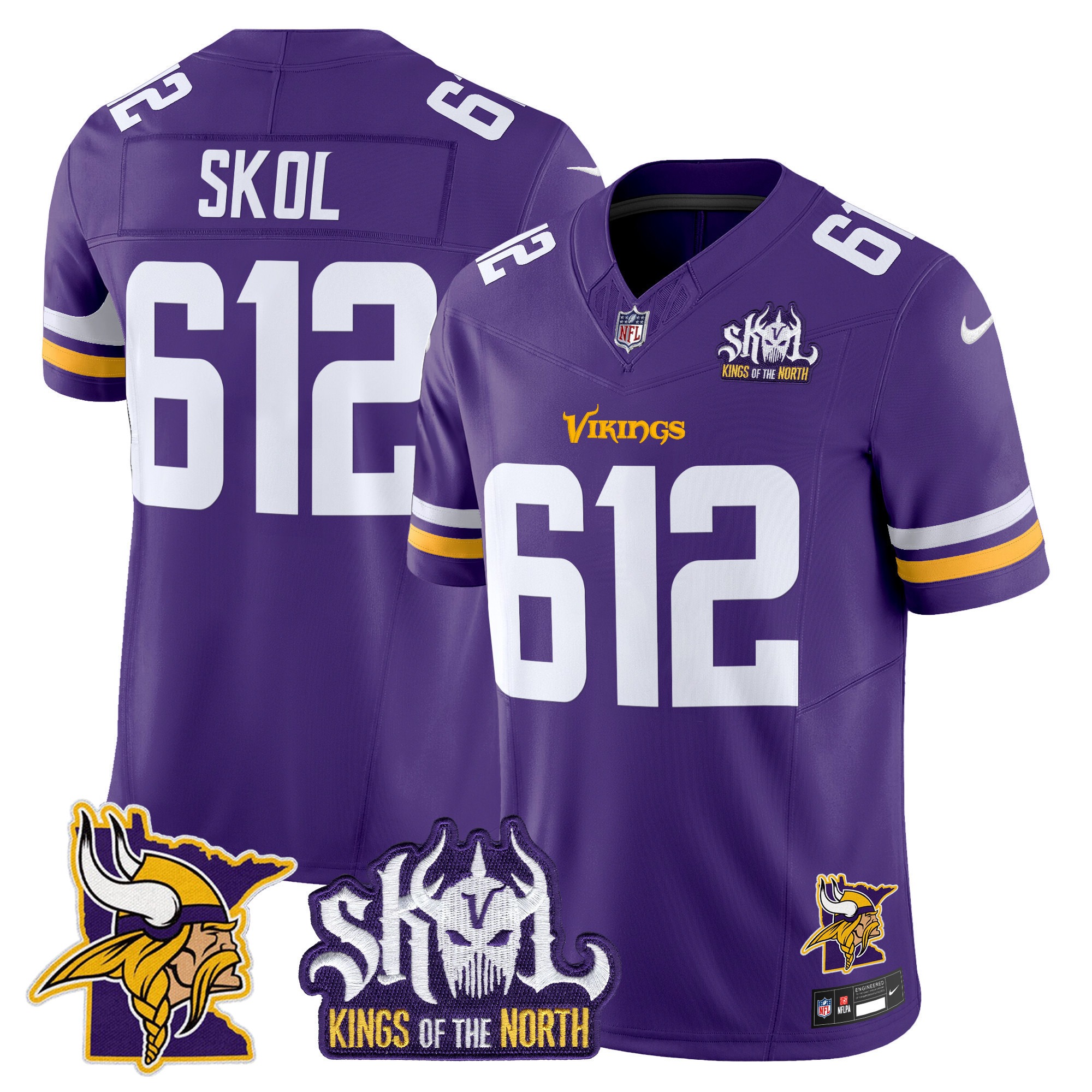 Minnesota Vikings Kings Of The North Patch Vapor Limited Jersey V3 - All Stitched - Limited Jersey | NFL Jersey Minnesota Vikings Kings Of The North Patch Vapor Limited Jersey V3 - All Stitched - Limited Jersey | NFL Jersey