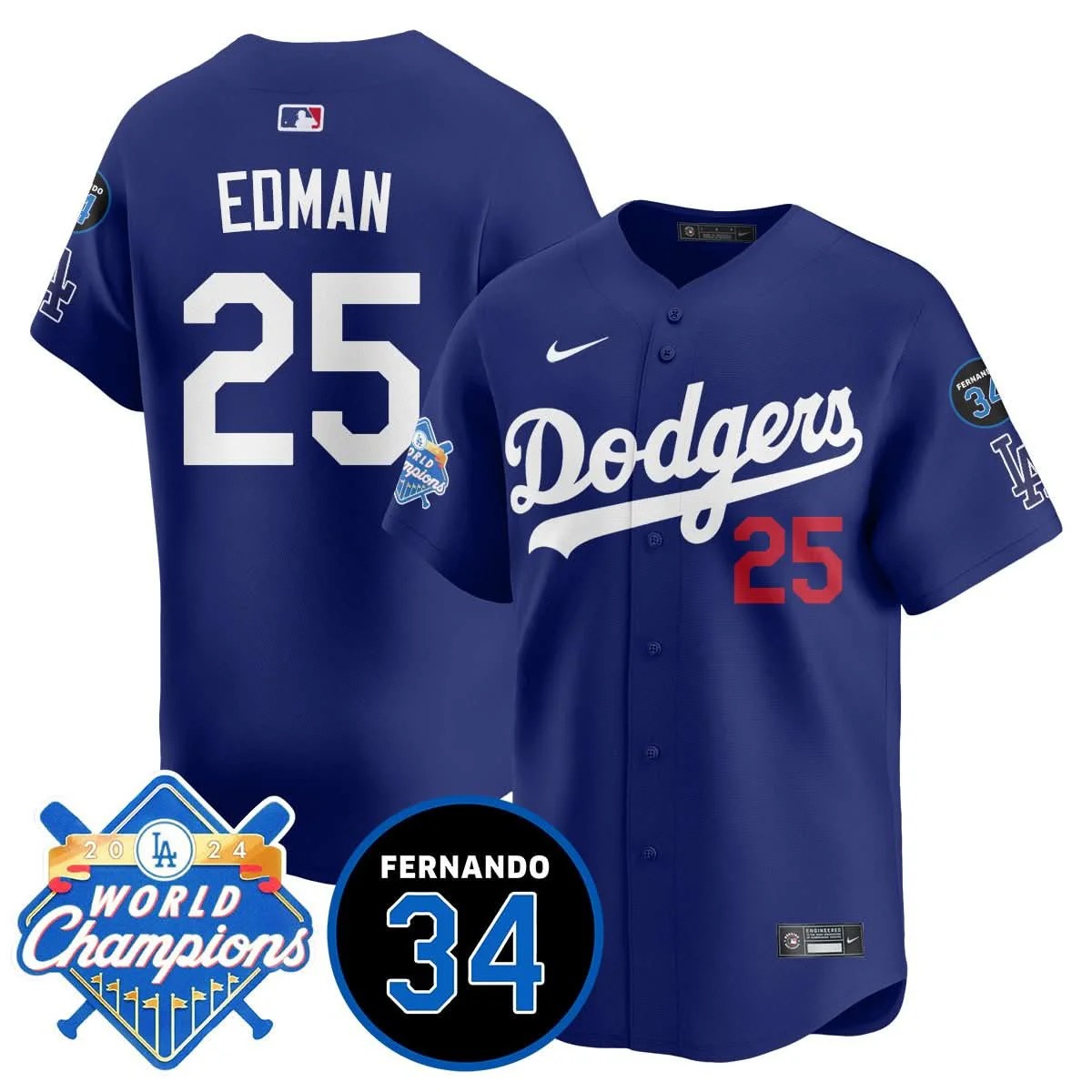 LA Dodgers - World Series Champions 2024/Fernando Valenzuela Memorial Jersey - All Stitched - Limited Jersey | MLB Jersey LA Dodgers - World Series Champions 2024/Fernando Valenzuela Memorial Jersey - All Stitched - Limited Jersey | MLB Jersey