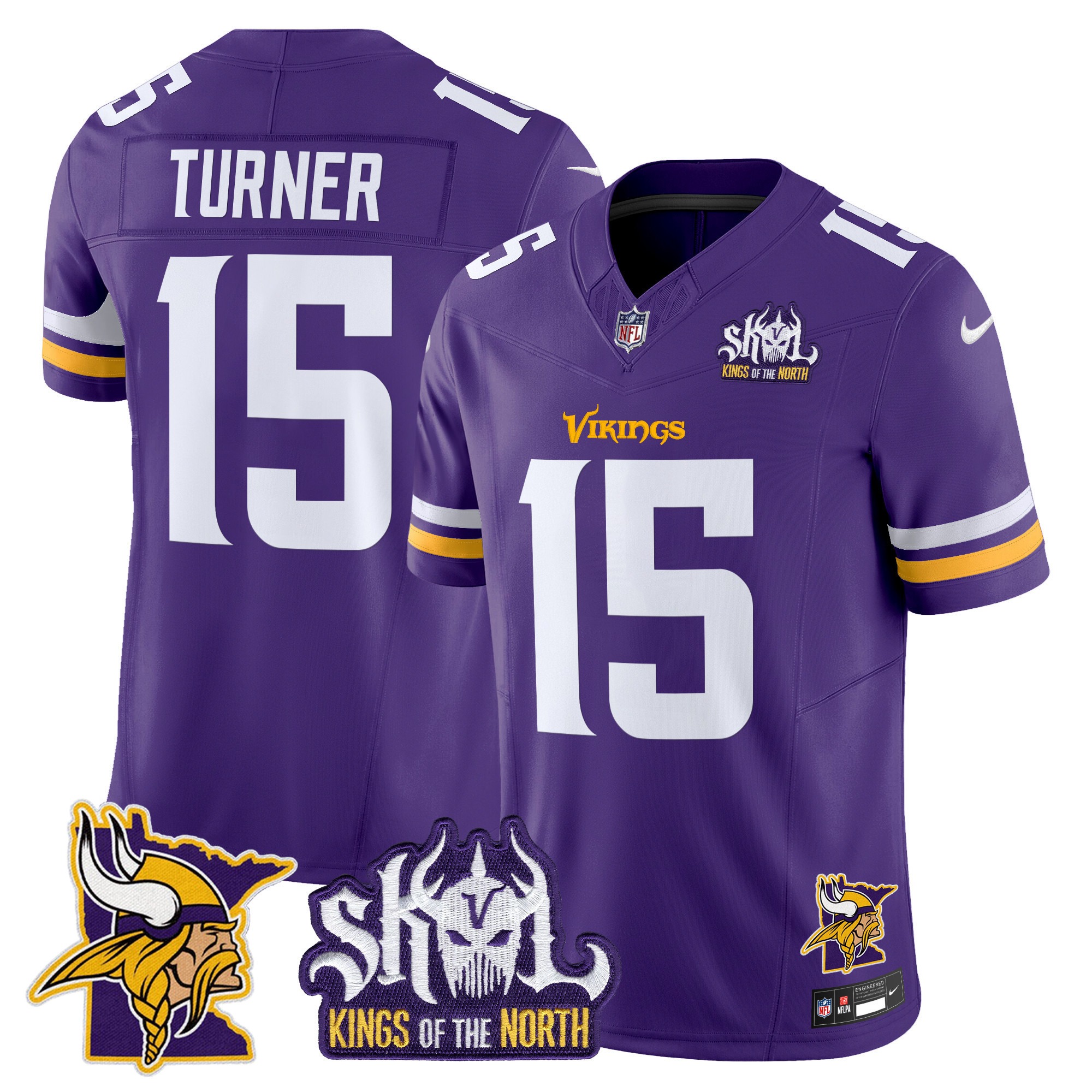 Minnesota Vikings Kings Of The North Patch Vapor Limited Jersey V3 - All Stitched - Limited Jersey | NFL Jersey Minnesota Vikings Kings Of The North Patch Vapor Limited Jersey V3 - All Stitched - Limited Jersey | NFL Jersey