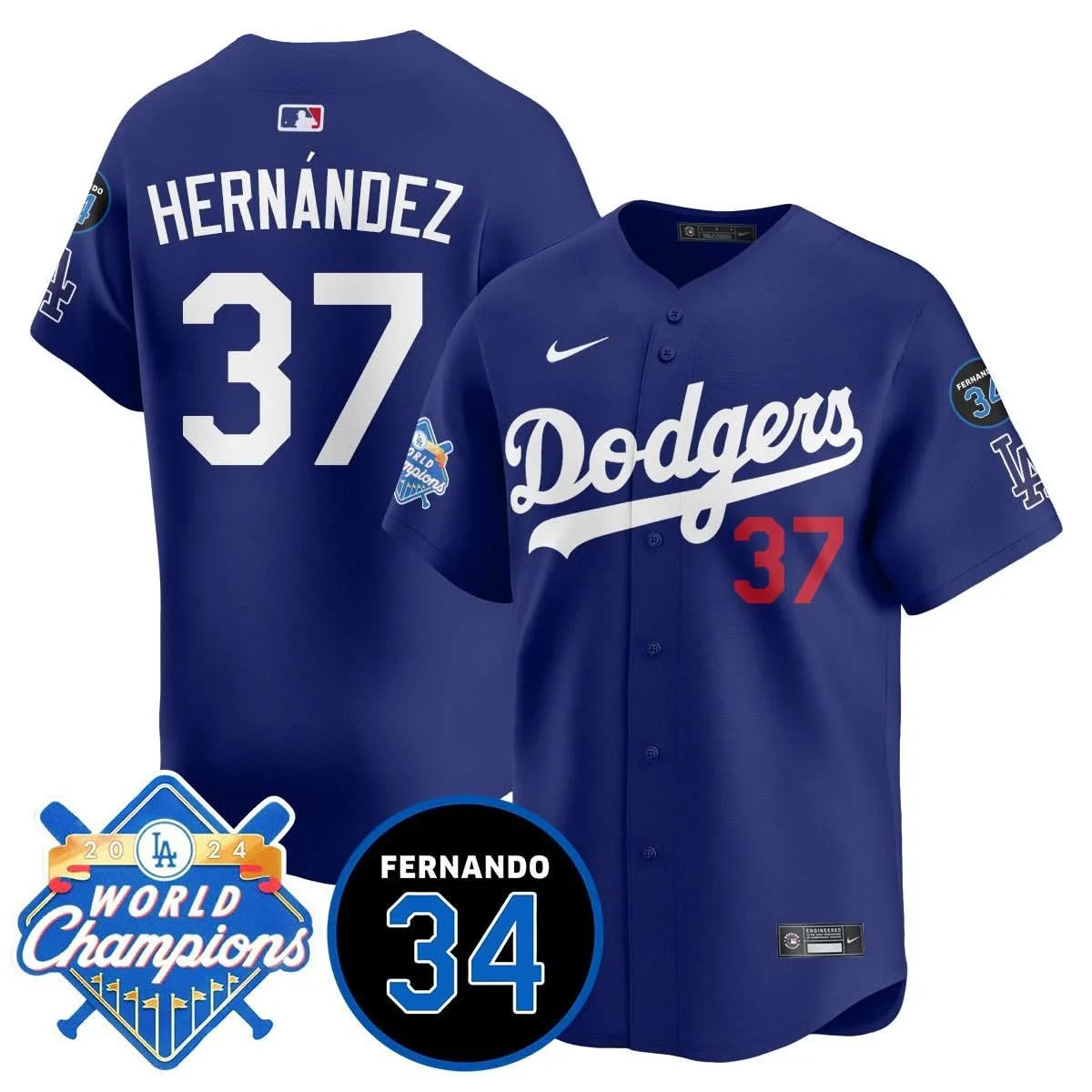 LA Dodgers - World Series Champions 2024/Fernando Valenzuela Memorial Jersey - All Stitched - Limited Jersey | MLB Jersey LA Dodgers - World Series Champions 2024/Fernando Valenzuela Memorial Jersey - All Stitched - Limited Jersey | MLB Jersey