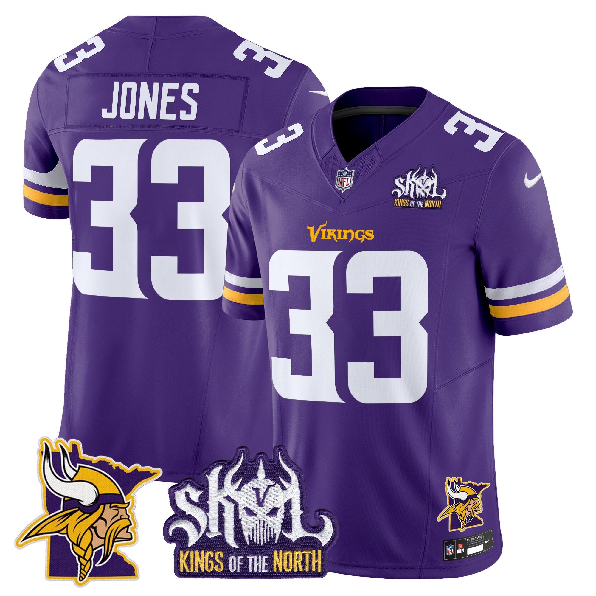Minnesota Vikings Kings Of The North Patch Vapor Limited Jersey V3 - All Stitched - Limited Jersey | NFL Jersey Minnesota Vikings Kings Of The North Patch Vapor Limited Jersey V3 - All Stitched - Limited Jersey | NFL Jersey