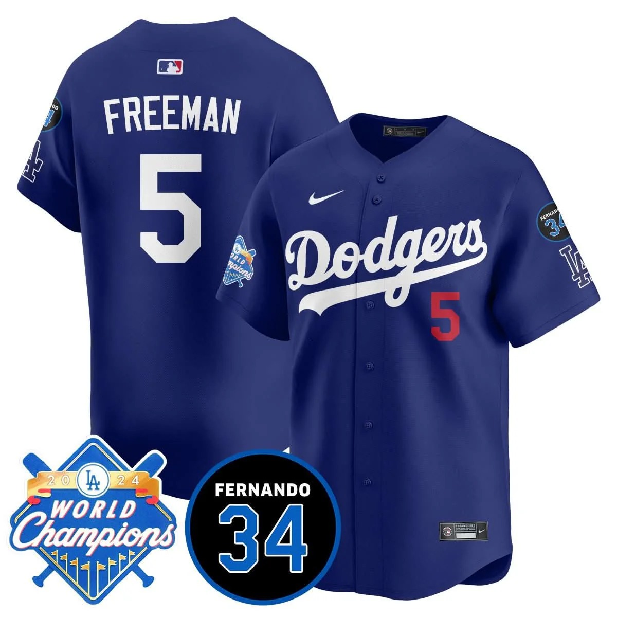 LA Dodgers - World Series Champions 2024/Fernando Valenzuela Memorial Jersey - All Stitched - Limited Jersey | MLB Jersey LA Dodgers - World Series Champions 2024/Fernando Valenzuela Memorial Jersey - All Stitched - Limited Jersey | MLB Jersey