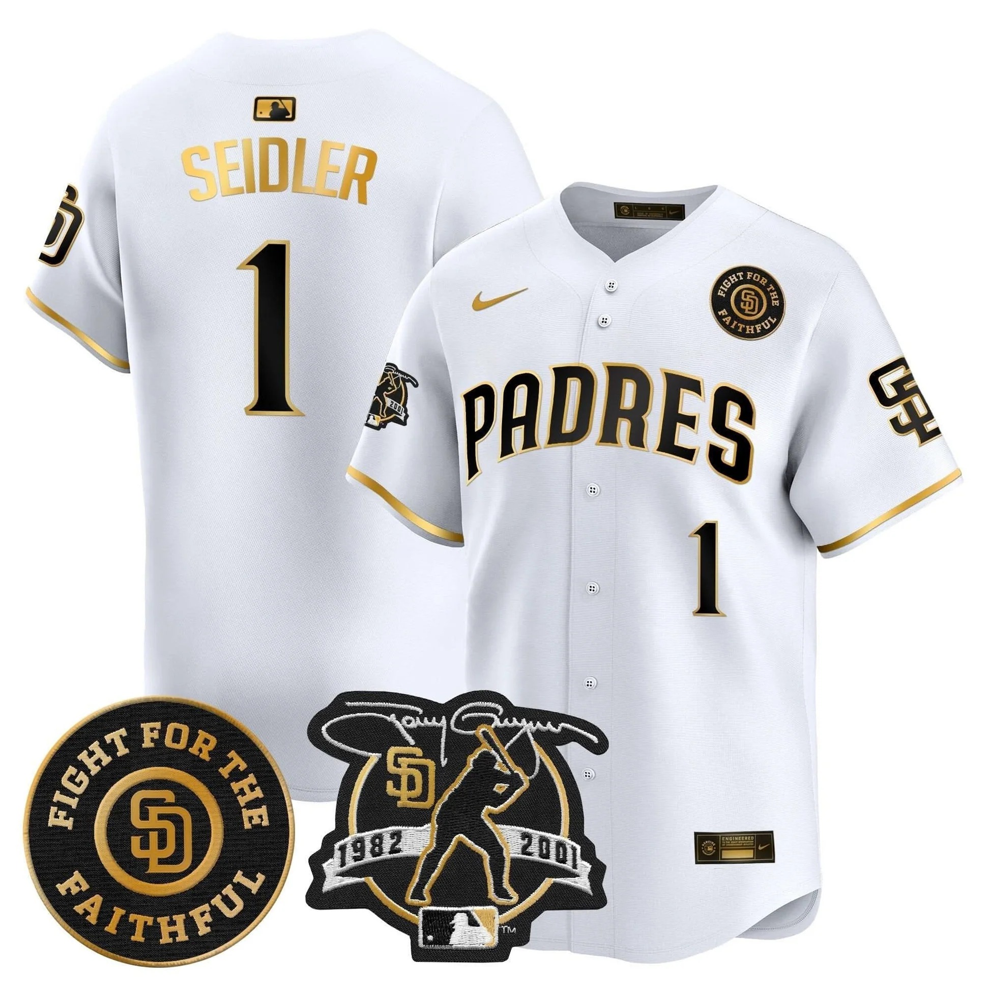 Padres Tony Gwynn & Faithful Patch Vapor Premier Limited Jersey – All Stitched - Limited Jersey | MLB Jersey Padres Tony Gwynn & Faithful Patch Vapor Premier Limited Jersey – All Stitched - Limited Jersey | MLB Jersey