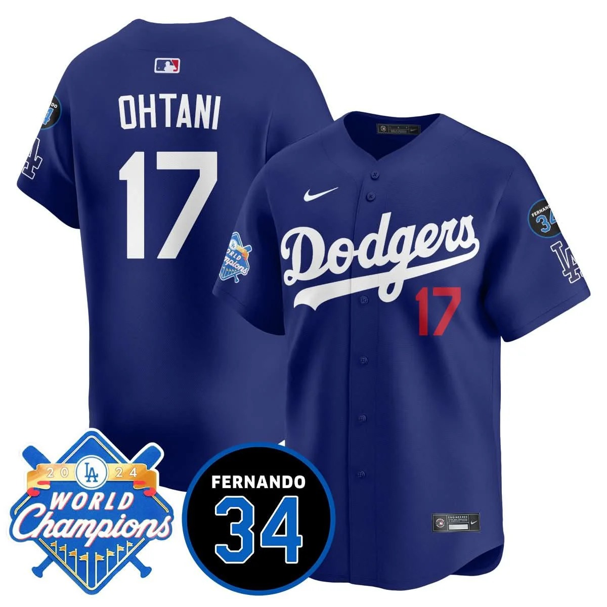 LA Dodgers - World Series Champions 2024/Fernando Valenzuela Memorial Jersey - All Stitched - Limited Jersey | MLB Jersey LA Dodgers - World Series Champions 2024/Fernando Valenzuela Memorial Jersey - All Stitched - Limited Jersey | MLB Jersey