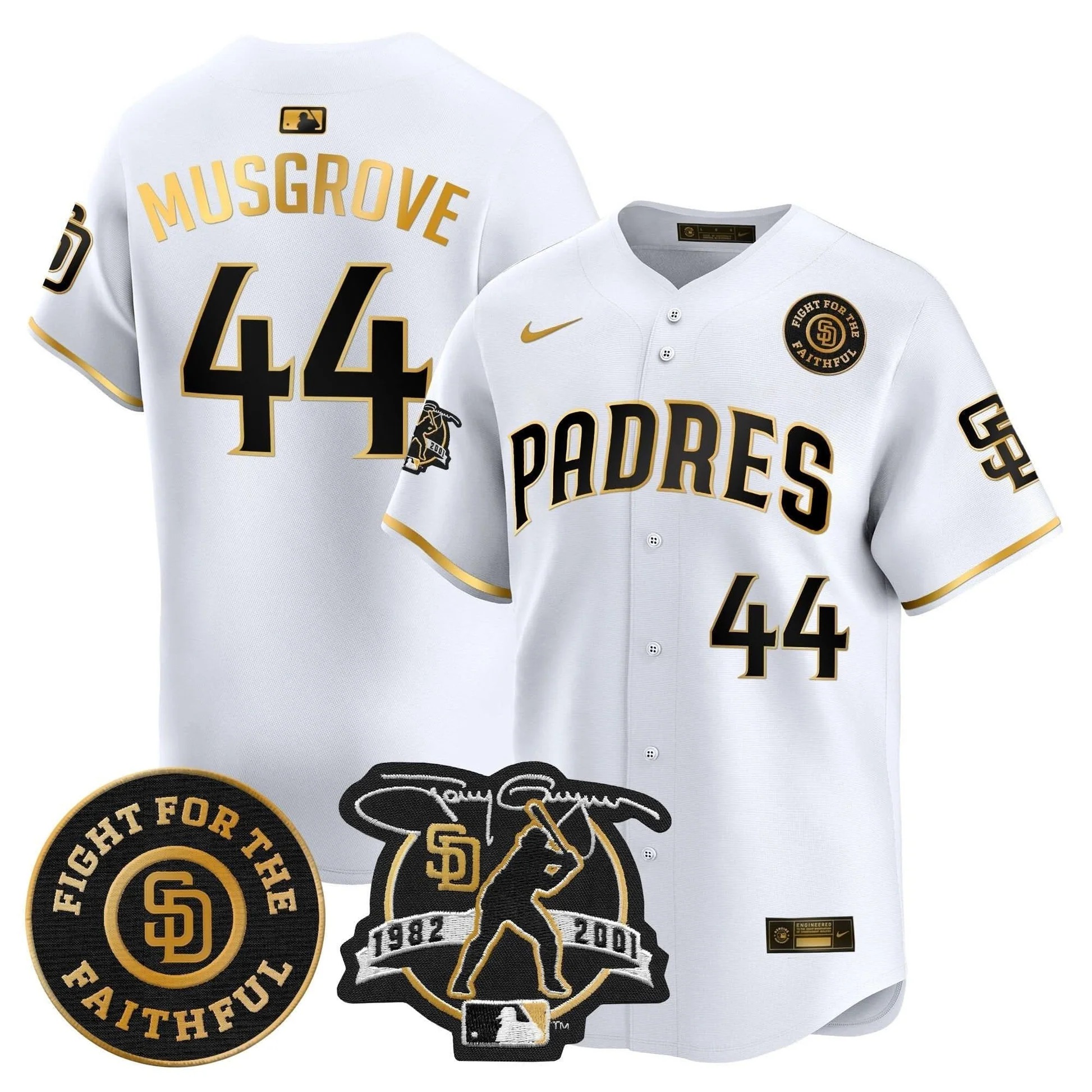 Padres Tony Gwynn & Faithful Patch Vapor Premier Limited Jersey – All Stitched - Limited Jersey | MLB Jersey Padres Tony Gwynn & Faithful Patch Vapor Premier Limited Jersey – All Stitched - Limited Jersey | MLB Jersey