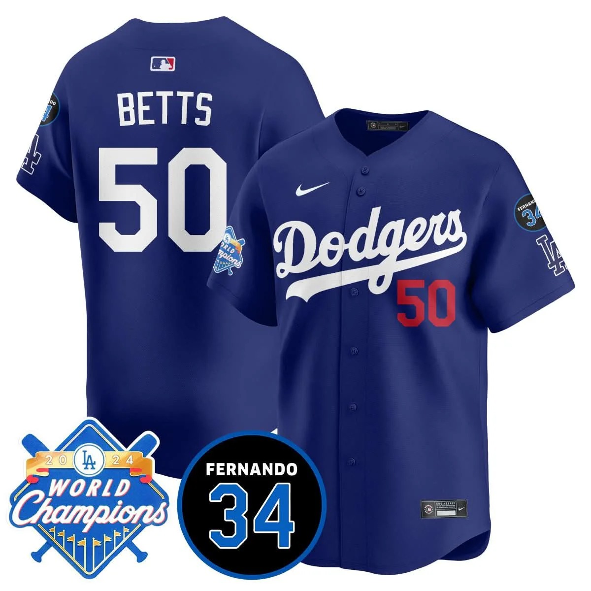 LA Dodgers - World Series Champions 2024/Fernando Valenzuela Memorial Jersey - All Stitched - Limited Jersey | MLB Jersey LA Dodgers - World Series Champions 2024/Fernando Valenzuela Memorial Jersey - All Stitched - Limited Jersey | MLB Jersey