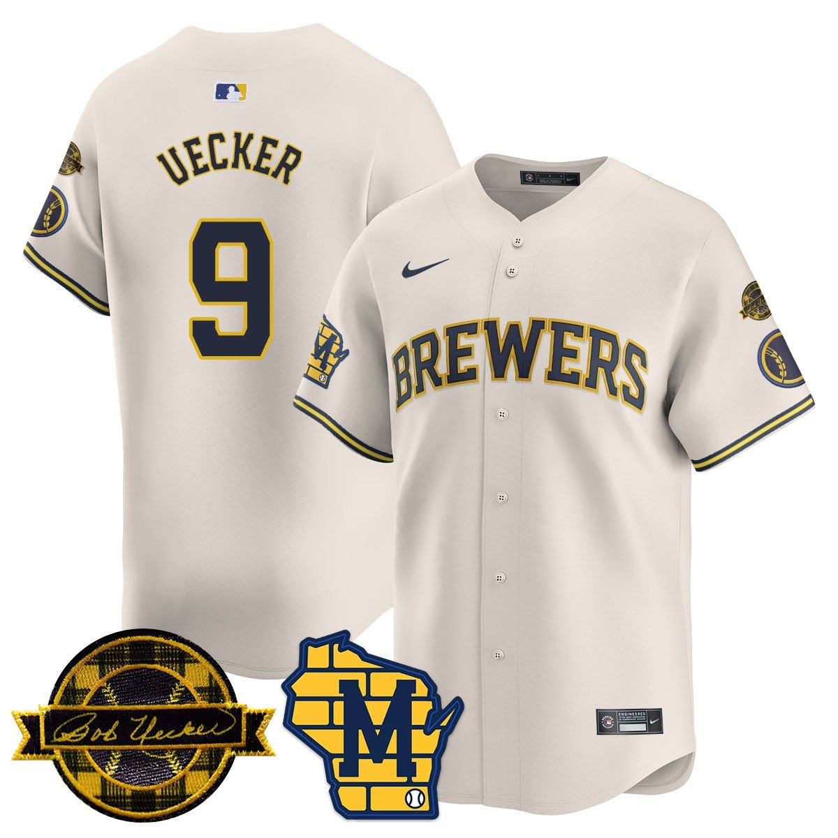 Men's Milwaukee Brewers 2025 Limited Jersey - Bob Uecker Patch - All Stitched - Limited Jersey | MLB Jersey Men's Milwaukee Brewers 2025 Limited Jersey - Bob Uecker Patch - All Stitched - Limited Jersey | MLB Jersey