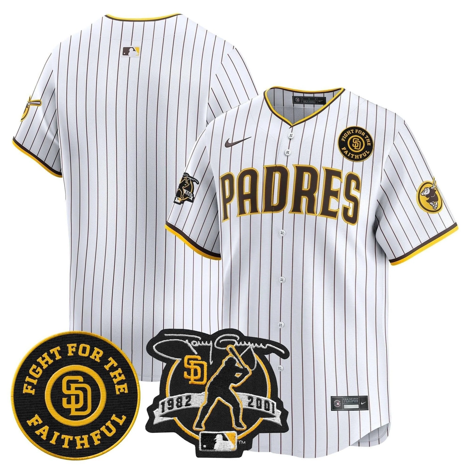 Padres Tony Gwynn & Faithful Patch Vapor Premier Limited Jersey – All Stitched - Limited Jersey | MLB Jersey Padres Tony Gwynn & Faithful Patch Vapor Premier Limited Jersey – All Stitched - Limited Jersey | MLB Jersey