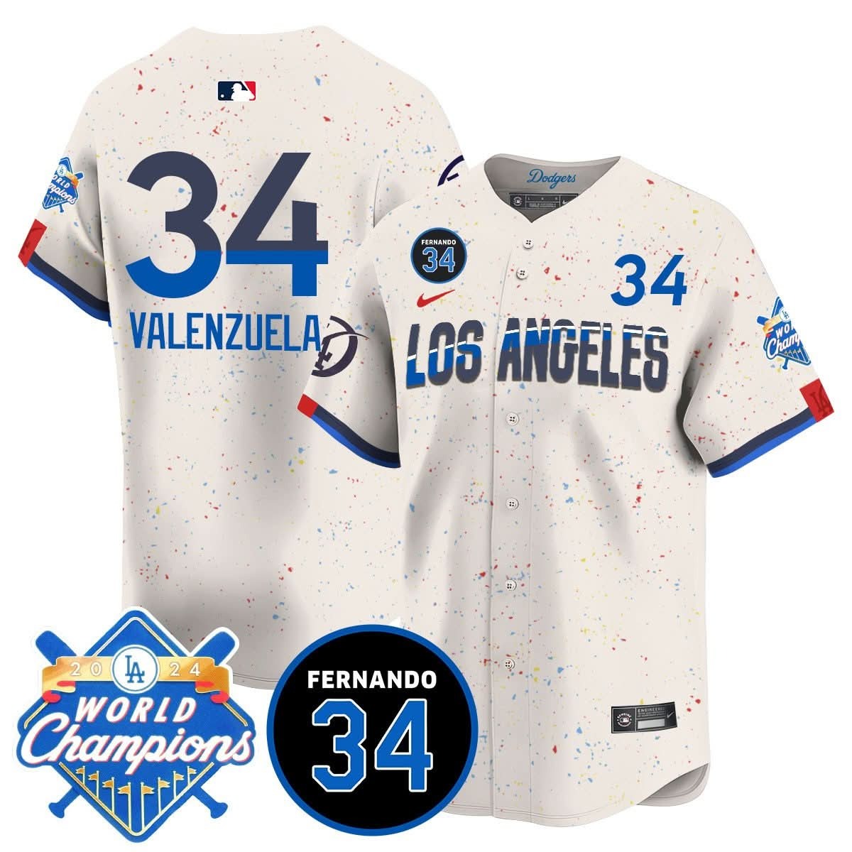 LA Dodgers - World Series Champions 2024/Fernando Valenzuela Memorial Jersey - All Stitched - Limited Jersey | MLB Jersey LA Dodgers - World Series Champions 2024/Fernando Valenzuela Memorial Jersey - All Stitched - Limited Jersey | MLB Jersey