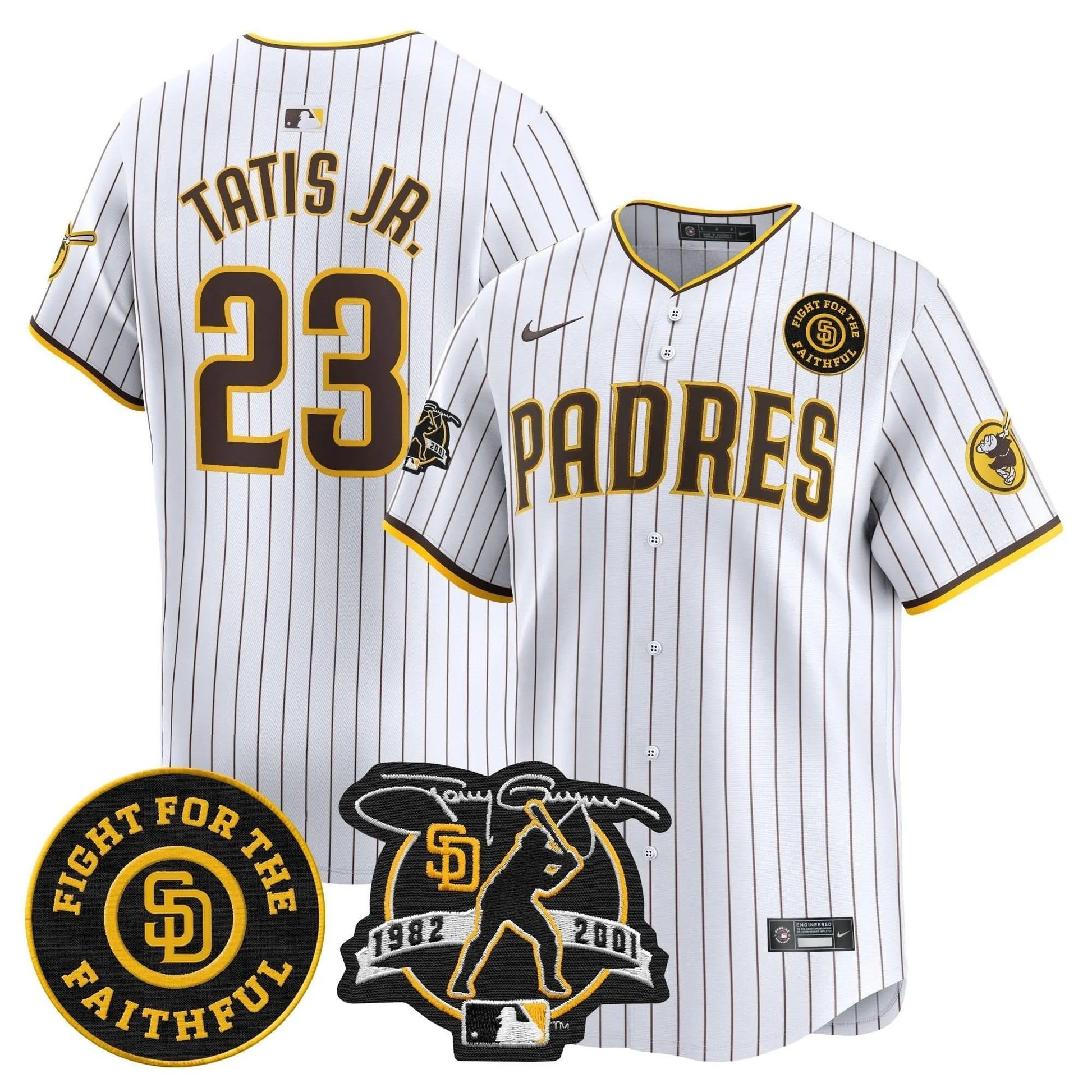 Padres Tony Gwynn & Faithful Patch Vapor Premier Limited Jersey – All Stitched - Limited Jersey | MLB Jersey Padres Tony Gwynn & Faithful Patch Vapor Premier Limited Jersey – All Stitched - Limited Jersey | MLB Jersey