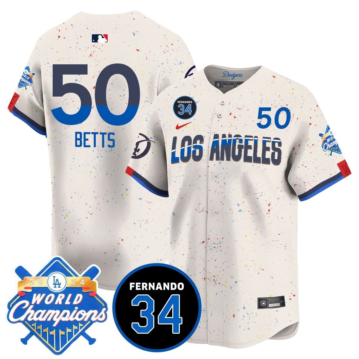 LA Dodgers - World Series Champions 2024/Fernando Valenzuela Memorial Jersey - All Stitched - Limited Jersey | MLB Jersey LA Dodgers - World Series Champions 2024/Fernando Valenzuela Memorial Jersey - All Stitched - Limited Jersey | MLB Jersey