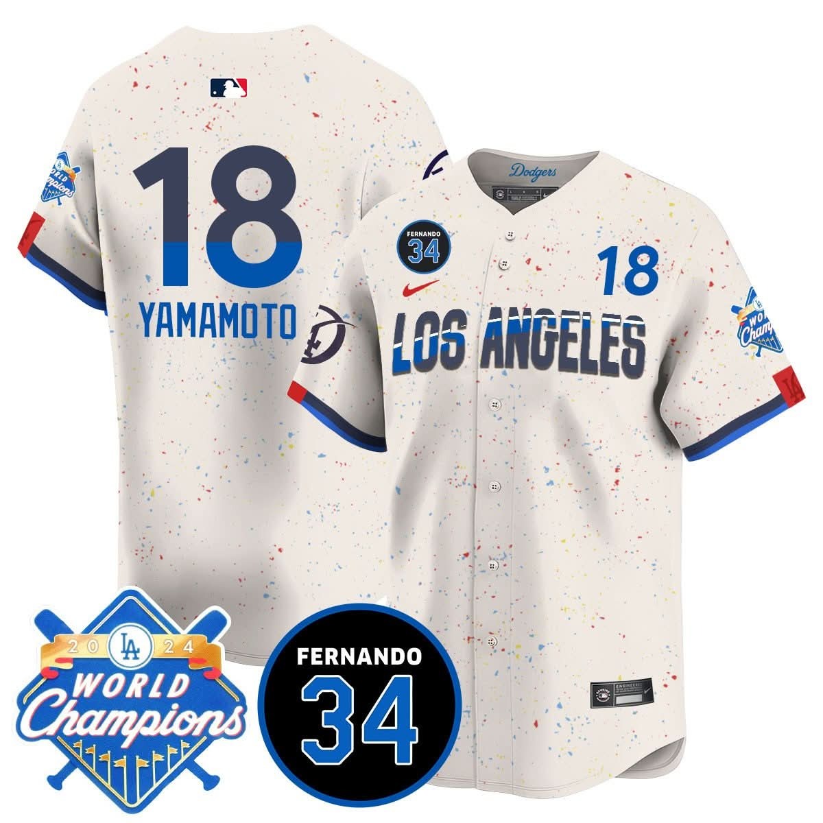 LA Dodgers - World Series Champions 2024/Fernando Valenzuela Memorial Jersey - All Stitched - Limited Jersey | MLB Jersey LA Dodgers - World Series Champions 2024/Fernando Valenzuela Memorial Jersey - All Stitched - Limited Jersey | MLB Jersey