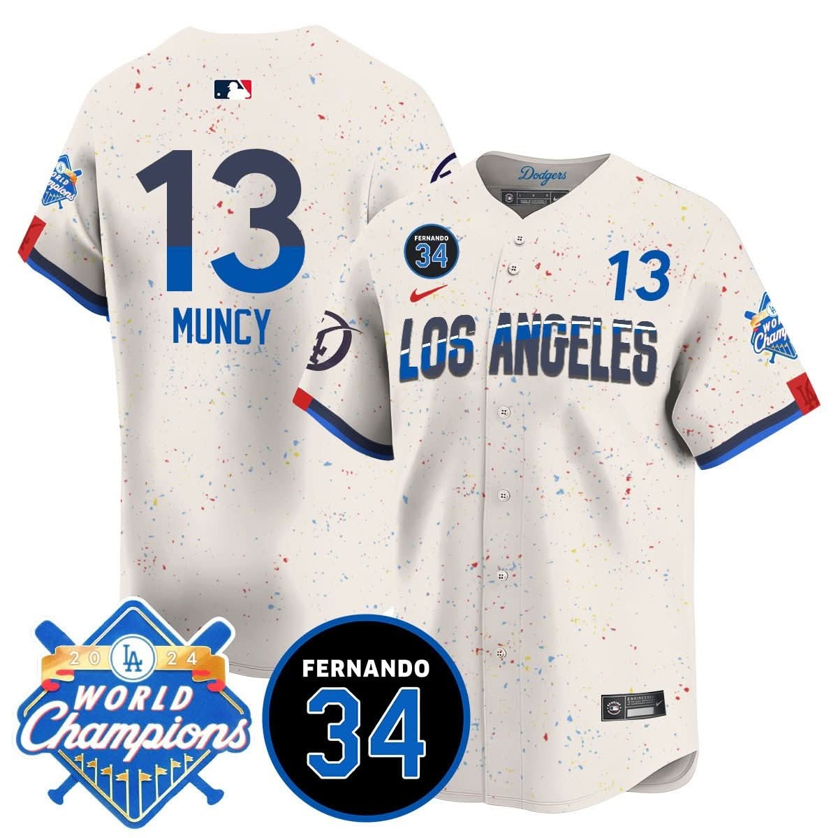 LA Dodgers - World Series Champions 2024/Fernando Valenzuela Memorial Jersey - All Stitched - Limited Jersey | MLB Jersey LA Dodgers - World Series Champions 2024/Fernando Valenzuela Memorial Jersey - All Stitched - Limited Jersey | MLB Jersey